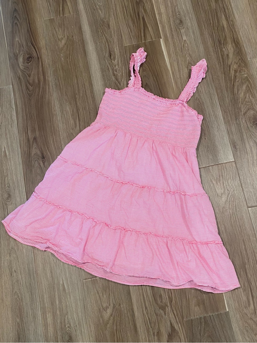 J. Crew Pink Striped Sundress with Smocked Top